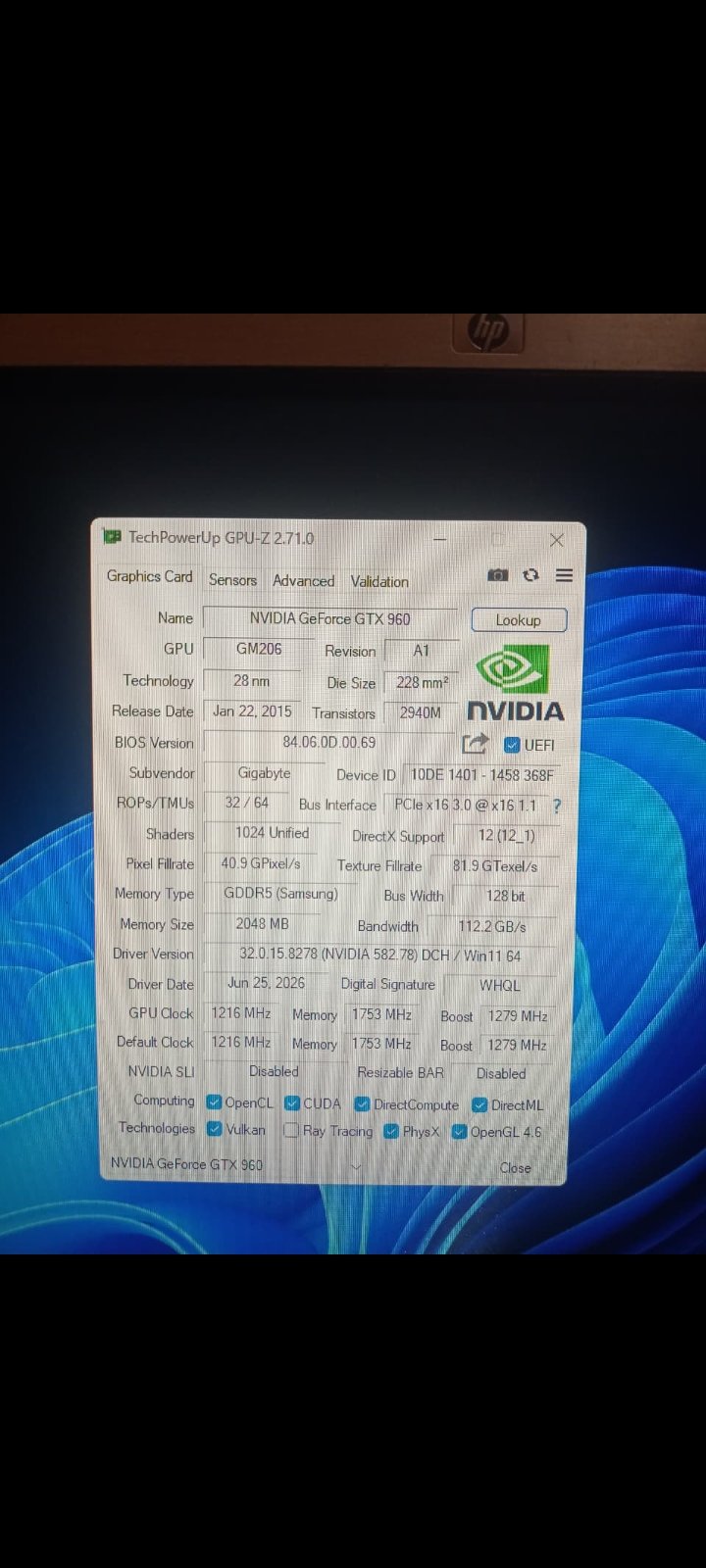GTX 960 2GB GIGABYTE